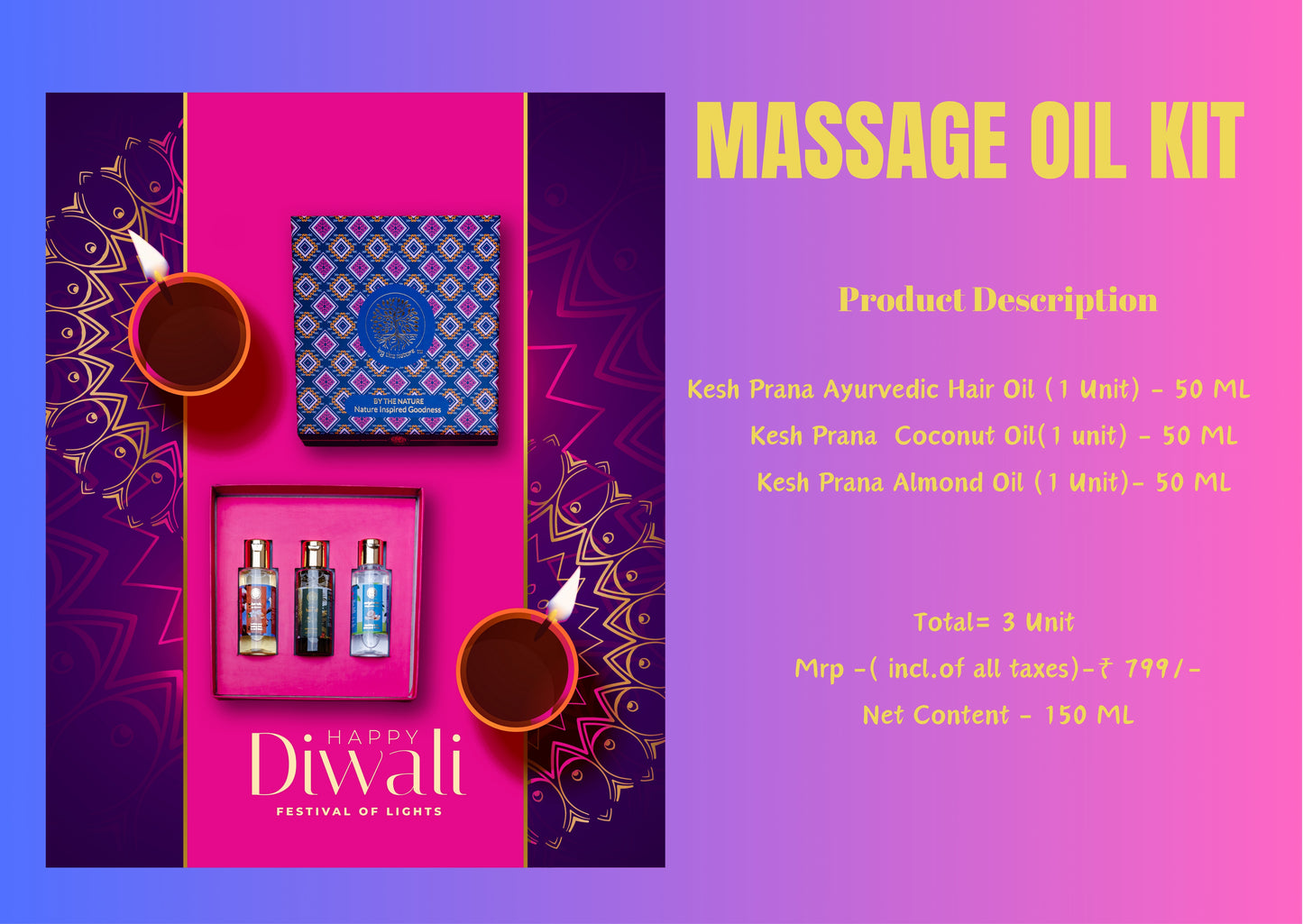 Kesh Prana Diwali Massage Oil Gift Set